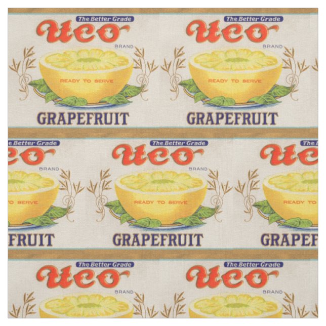 1930s Uco Brand Grapefruit label Fabric (Swatch)