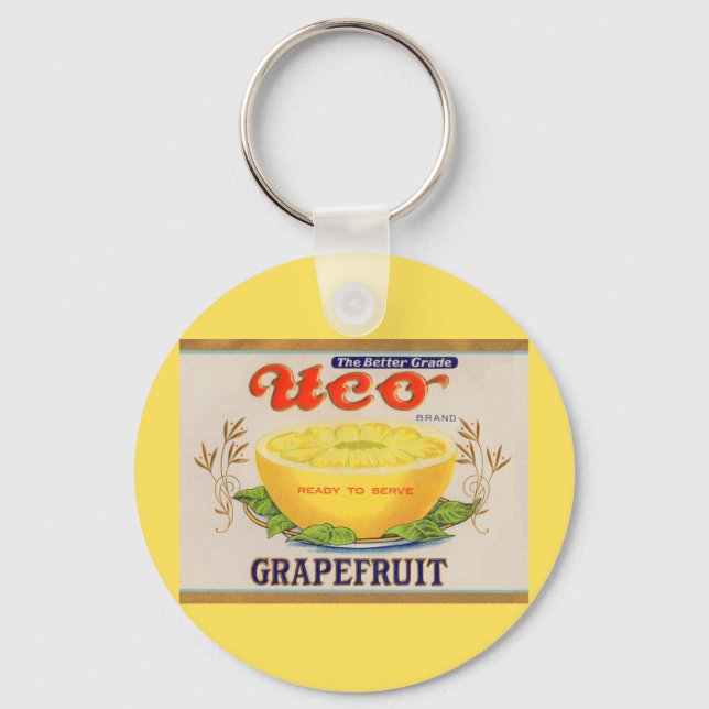 1930s Uco Brand Grapefruit label Key Ring (Front)