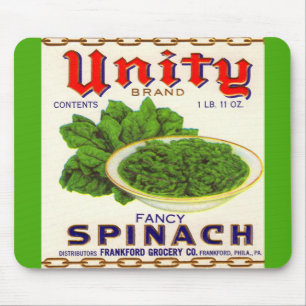1930s Unity fancy spinach can label Mouse Mat