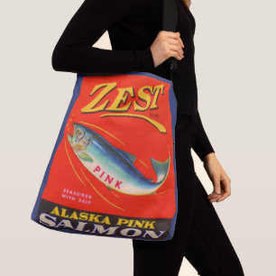 1930s Zest pink salmon can label Crossbody Bag