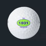 1931 90th Birthday Green Name Any Year Golf Balls<br><div class="desc">1931 90th Birthday Green Name Any Year Golf Balls.
Personalise with your First Name and Last Name and edit the Year for any Golf Ball offered by Oval Logo.</div>