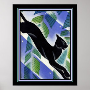 1931 Art Deco "Black Panther" Print 16x20