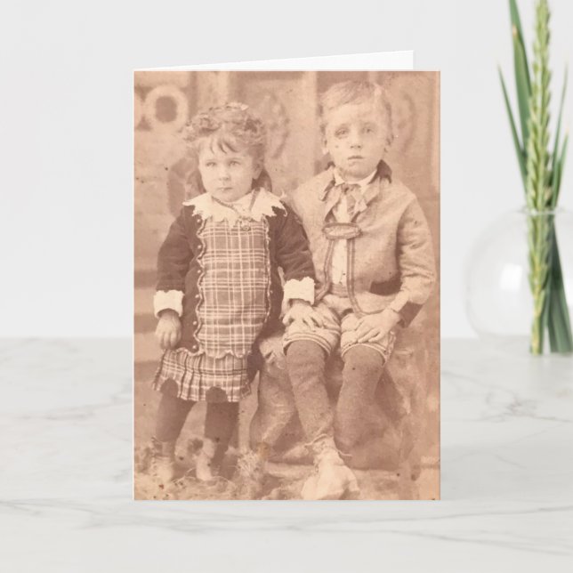 1931 - Brother and Sister Kids Holiday Card (Front)