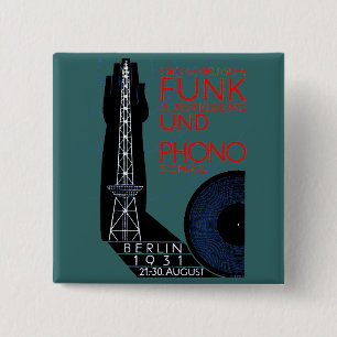 1931 German Radio and Music Expo 15 Cm Square Badge