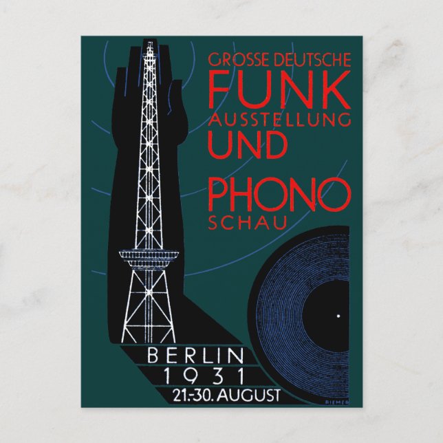 1931 German Radio and Music Expo Postcard (Front)