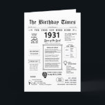 1931 The Year You Were Born Birthday Card<br><div class="desc">Step into a time capsule as you unveil our enchanting 1931 birthday card, overflowing with historical details, and significant milestones from yesteryears. Crafted especially for your cherished one's special day, this distinctive voyage through the 1930's guarantees to etch their birthday into memory. Bursting with intriguing trivia and snapshots of history,...</div>