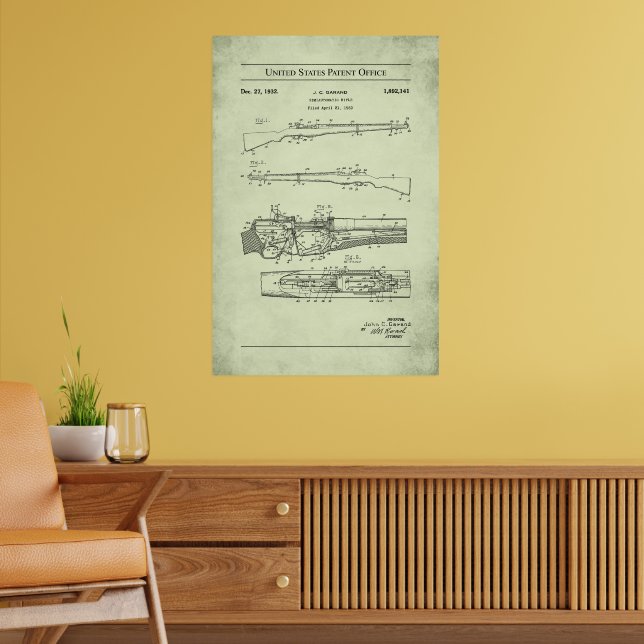 1932 US Patent 1892141 - M1 Garand Rifle Poster (Living Room 2)