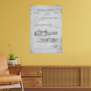 1932 US Patent 1892141 - M1 Garand Rifle Poster