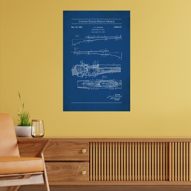1932 US Patent 1892141 - M1 Garand Rifle Poster (Living Room 2)