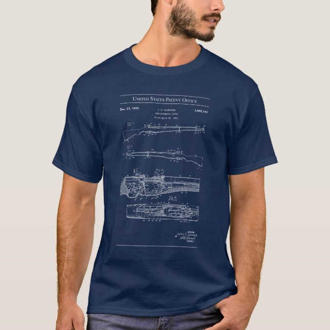 1932 US Patent 1892141 - M1 Garand Rifle T-Shirt (Front)