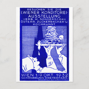1932 Vienna Baking Expo Poster Postcard