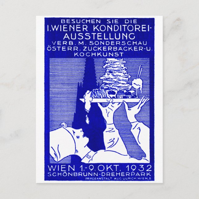 1932 Vienna Baking Expo Poster Postcard (Front)