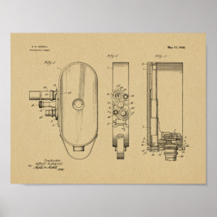 1932 Vintage Camera Patent Art Drawing Print