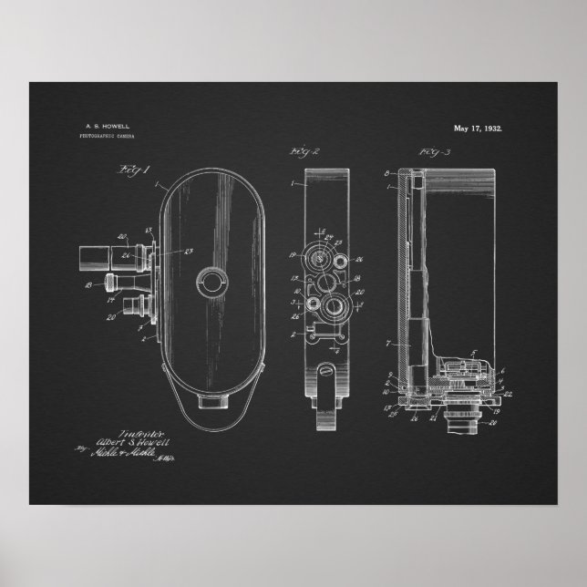 1932 Vintage Camera Patent Art Drawing Print (Front)