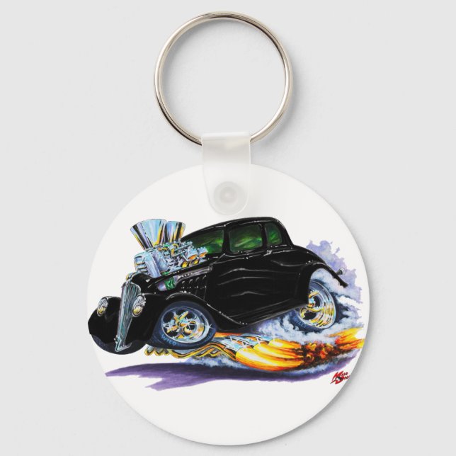 1933-36 Willys Black Car Key Ring (Front)