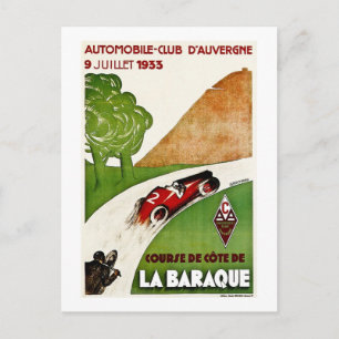 1933 Auvergne Club Automobile Club Postcard