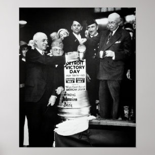 1933 BREWERY SURVIVES PROHIBITION - DETROIT POSTER