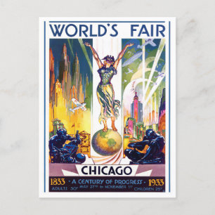 1933 Chicago World's Fair vintage travel postcard