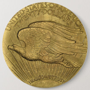 1933 Double Eagle Gold Coin 6 Cm Round Badge