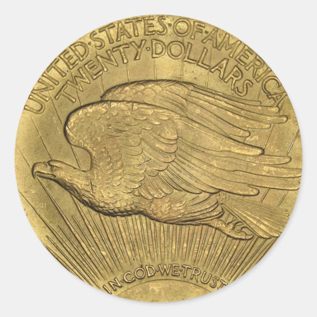 1933 Double Eagle Gold Coin Classic Round Sticker (Front)