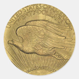 1933 Double Eagle Gold Coin Classic Round Sticker