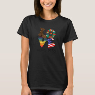 1933 Vintage Birthday Love Sunflower Birthday T-Shirt