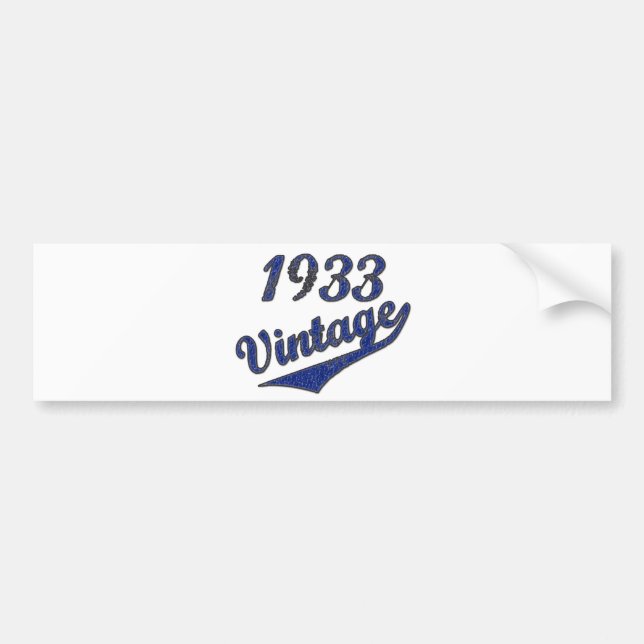 1933 Vintage Bumper Sticker (Front)