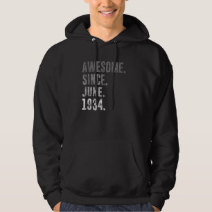 1934 88 Awesome Since June 1934 88th Birthday Retr Hoodie