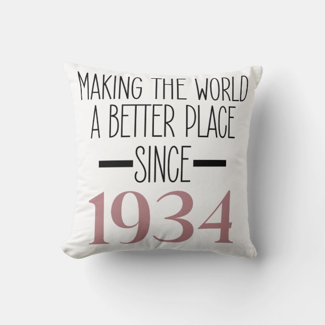 1934 90 Years Old Birthday Gifts For Women Pillow (Front)