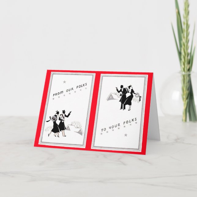 1934 art deco Christmas card (Front)