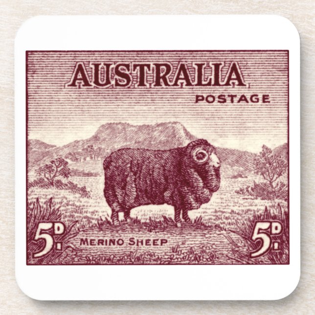 1934 Australian Merino Sheep Coaster (Front)
