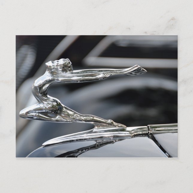 1934 Buick Goddess Hood Ornament Postcard (Front)