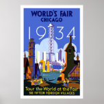 1934 Chicargo World Fair Poster<br><div class="desc">A Century of Progress International Exposition was a World's Fair registered under the Bureau International des Expositions,  which was held in Chicago,  as The Chicago World's Fair,  from 1933 to 1934 to celebrate the city's centennial.</div>