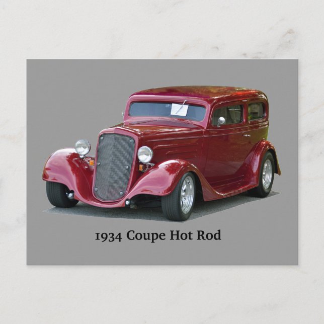 1934 Customised Coupe Hot Rod Postcard (Front)