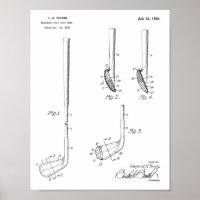 1934 Golf Club Head Patent Art Drawing Print