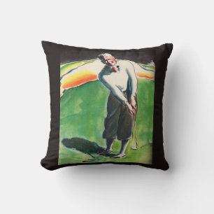 1934 golfing print cushion