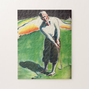 1934 golfing print jigsaw puzzle