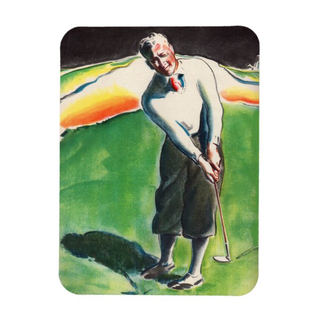 1934 golfing print magnet (Vertical)