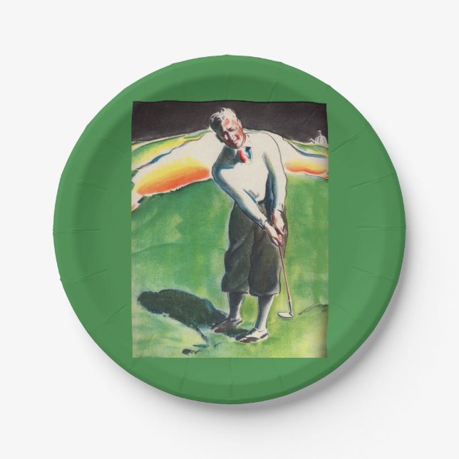 1934 golfing print paper plate (Front)