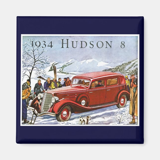 1934 Hudson 8 Vintage Advertisement Magnet (Front)