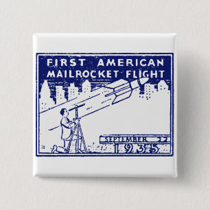 1935 American Rocket Mail 15 Cm Square Badge