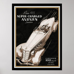 1935 Auburn Boat Tail Speedster Deco Poster