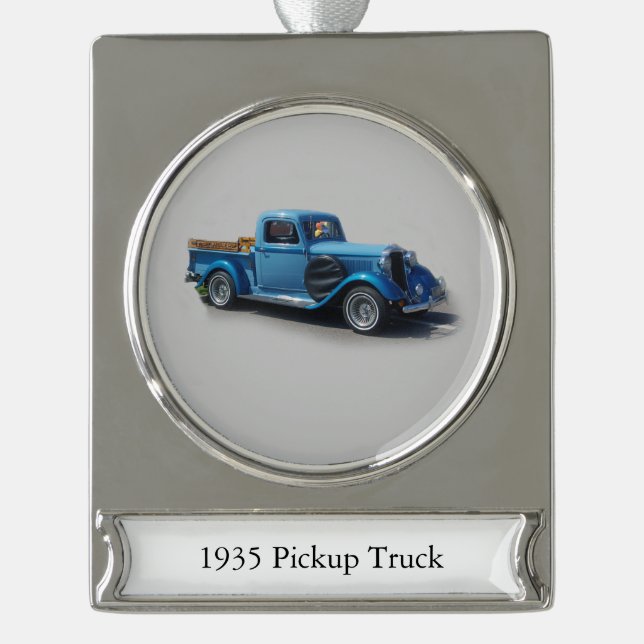 1935 Blue Truck banner ornament (Front)