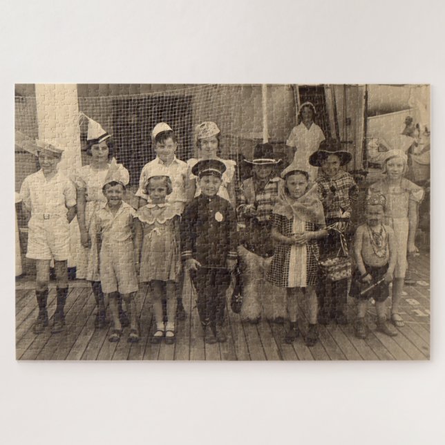 1935 childrens shipboard costume party jigsaw puzzle (Horizontal)