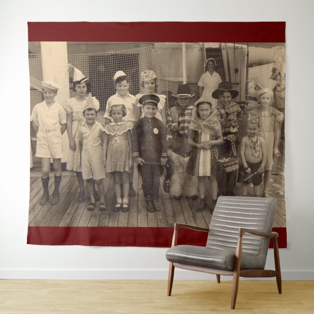1935 childrens shipboard costume party tapestry (In Situ (Horizontal))