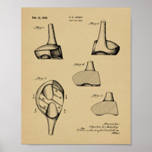 1935 Driver Golf Club Patent Art Drawing Print