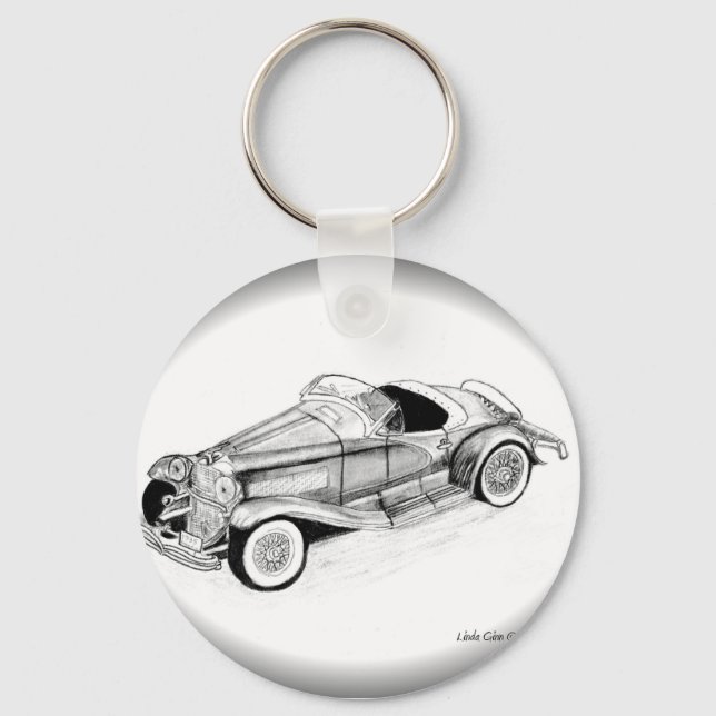 1935 Duesenberg SSJ Roadster Key Ring (Front)