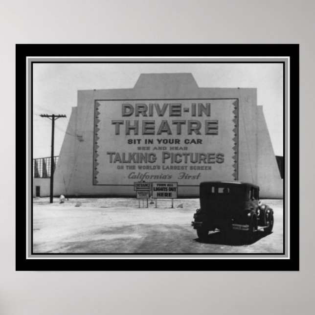 1935 First Drive-In Theatre B&W Print (Front)