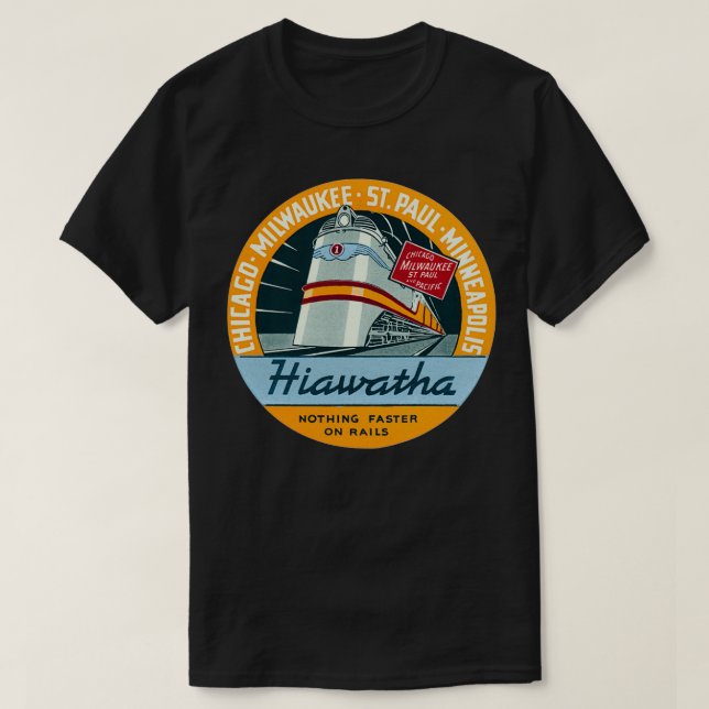 1935 Hiawatha Railroad Train T-Shirt (Design Front)