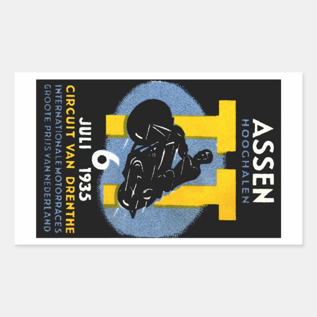 1935 International Motorcycle Races Rectangular Sticker (Front)